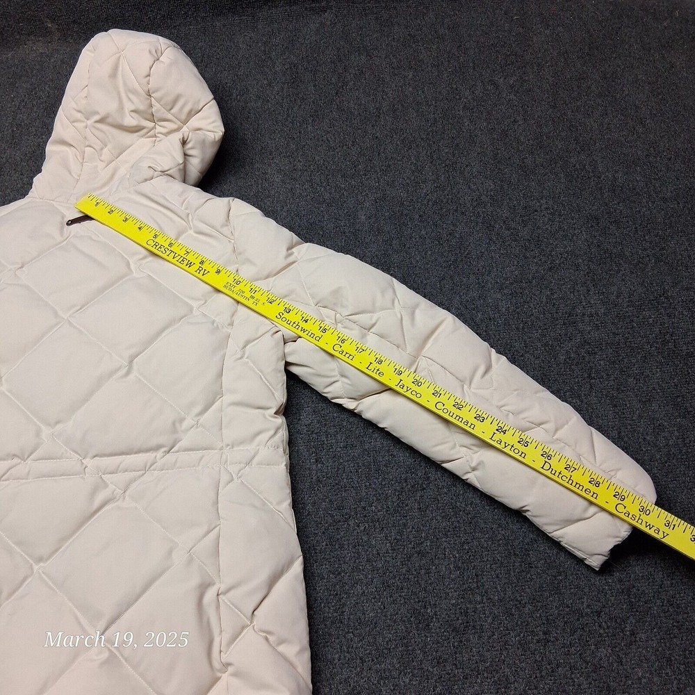 Lauren Ralph Lauren Down Filled Parka Jacket Women Sz Medium Creme Hooded - Picture 6 of 11